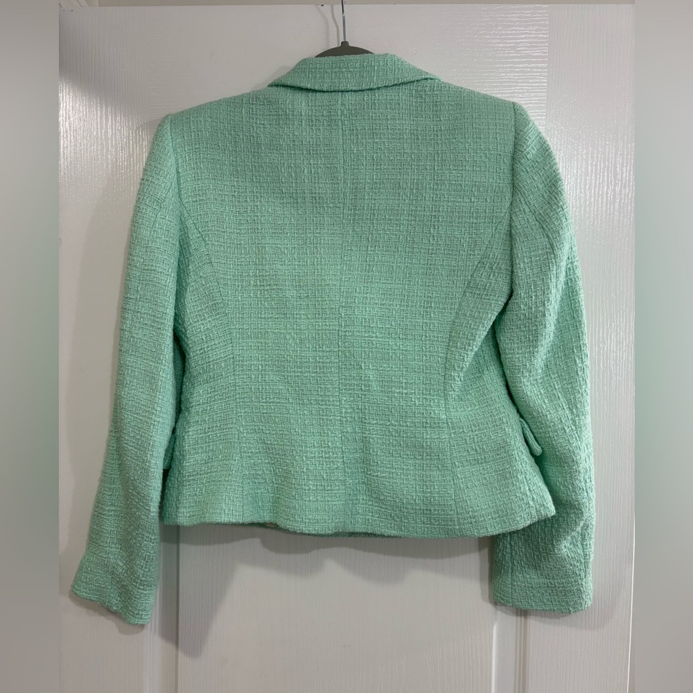 Zara Mint Green Textured Blazer, Jacket, Crop, Medium, NWT - Picture 3 of 6